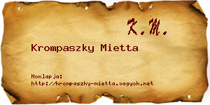 Krompaszky Mietta névjegykártya